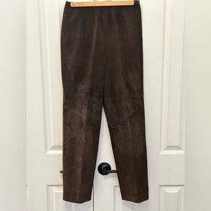 Danier Chocolate Brown Suede Pants Women’s 6 Tailored Side Zip EUC